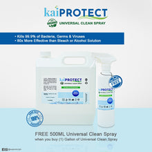 Load image into Gallery viewer, kaiProtect Universal Clean Spray 1 Gallon with FREE 500ml Trigger Spray (7258961707172)
